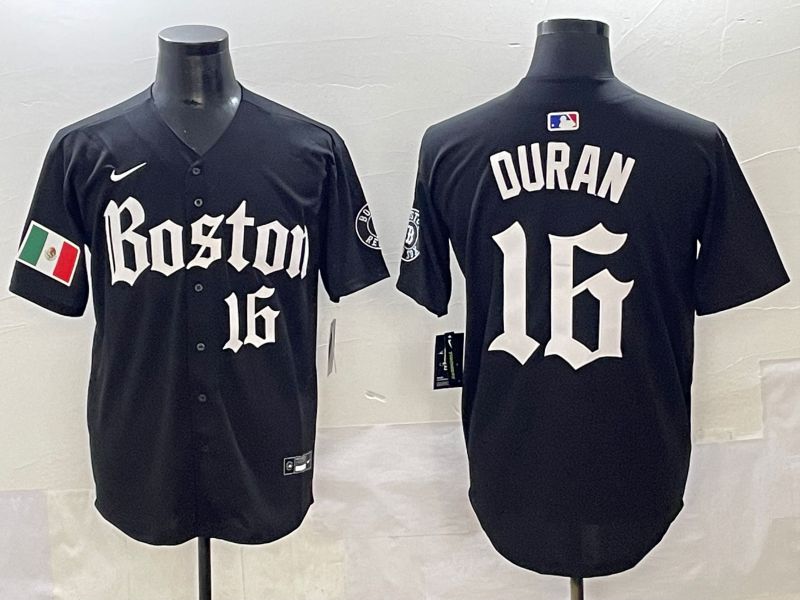 Men 2025 Boston Red Sox #16 Duran Black Five generations Joint Name Nike MLB Jersey style 13->boston red sox->MLB Jersey